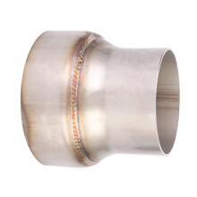 Stainless Steel 3in to 4in Exhaust Reducer Pipe - Mirror Finish Silver