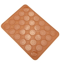 30 Holes Round Silicone Macaron Mat – Non-Stick, Oven Safe, 29.5x21.5cm