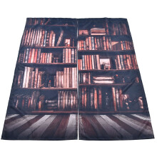 Room Decor Curtains 3D Bookcase Pattern Shading Drapes 170x200cm Living Room