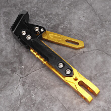 Motorcycle Aluminum Alloy Kickstand Foot Side Stand Tripod Holder Golden 2023