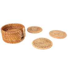 6pcs Rattan Tea Coasters Australia Round Insulation Mats for Cups & Teapots