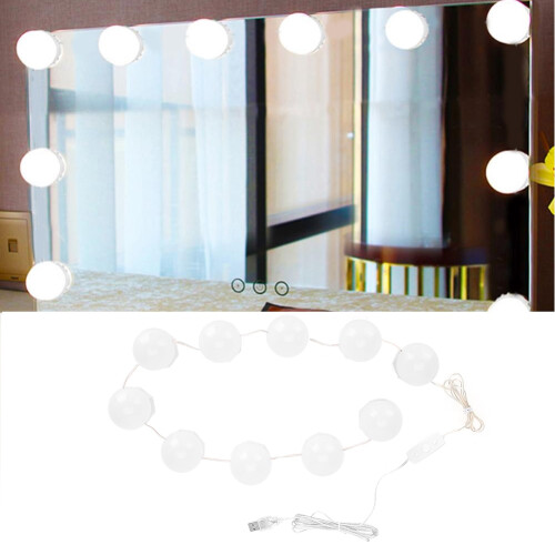 10 Bulbs Dimmable LED Vanity Mirror Lights with Adjustable Warm Cold Tones 5m String