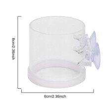 Acrylic Fish Feeding Ring with Suction Cup, 6cm Transparent Aquarium Feeder