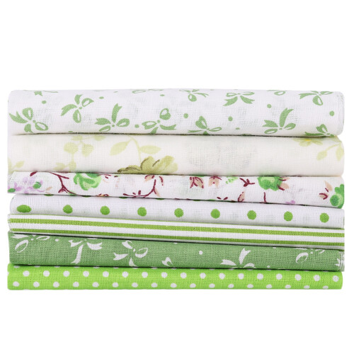 7pcs 100% Cotton Batik Fabric DIY Sewing Craft Cloth, Multi-Size & Pattern 2