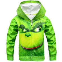 Kids Boys The Grinch hettegenser, hettegenser, glidelås, hettegenser, yttertøy