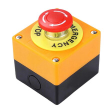 Red Sign Emergency Stop Push Button Sturdy Plastic E-Stop Push Button for Indoor and Outdoor Electrical
