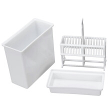 2-in-1 weiße 24-teilige Mikroskop-Objektträger Färbe-Gestell-Set