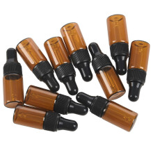 10 Stück 3ml leere braune Glas-Tropfflaschen mit Pipette für ätherisches Öl