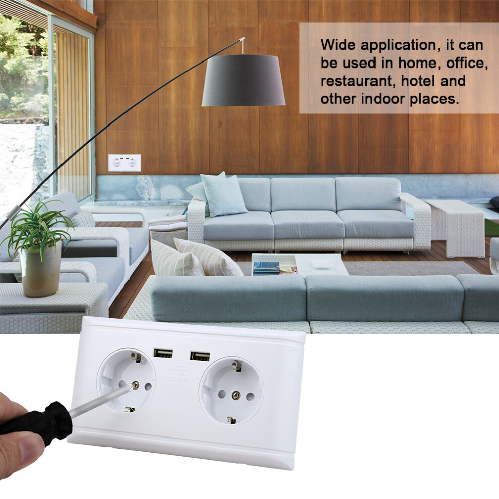 Multi-Functional Eu Wall Outlet With Dual Usb Ports, 16A, 250V 9411393237408