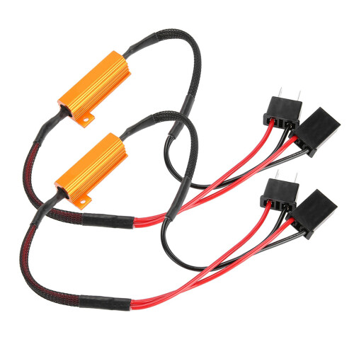 2Pcs H7 LED Decoder Load Resistors 12V 50W Anti-Flash Headlight Error 2