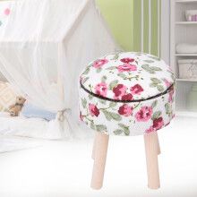 Dollhouse Miniatures 1:12 Wooden Cloth Four Legged Stool White Small Furniture