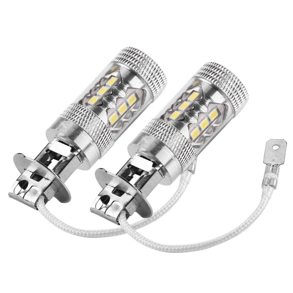 2 Pcs Car H1 H3 Led Fog Lights 12V-24V 10W 6500K White 4011393300222