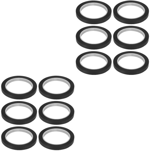 12 Whiteboard Markierung Klebeband Schwarz Robust Pet 1