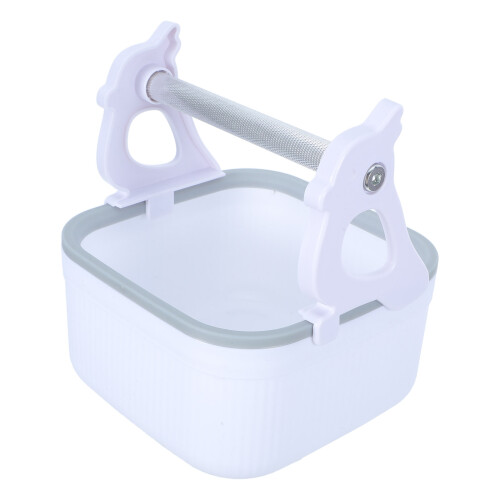 White Plastic Bird Perch Stand with Tray for Parrot Training