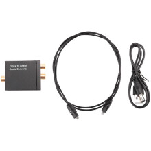 Adaptador de señal óptica coaxial digital de Toslink a convertidor de audio analógico RCA SV
