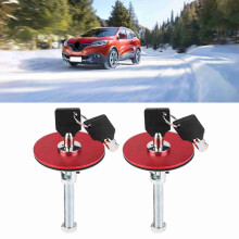 Universal Engine Hood Lock Pin Set Red Safety Latch for Cars and SUVs