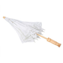 Handmade Lace Flower Parasol Wedding Photography Umbrella 53cm White