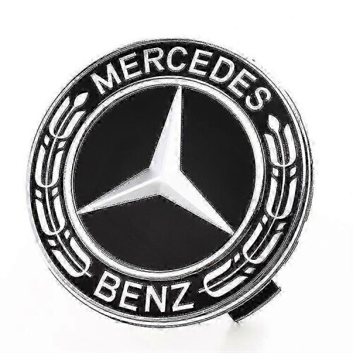 Κεντρικά καπάκια τροχών Mercedes-Benz 75mm, Μαύρα, 4τμχ - Καπάκια πλήμνης Wheat Spike 1