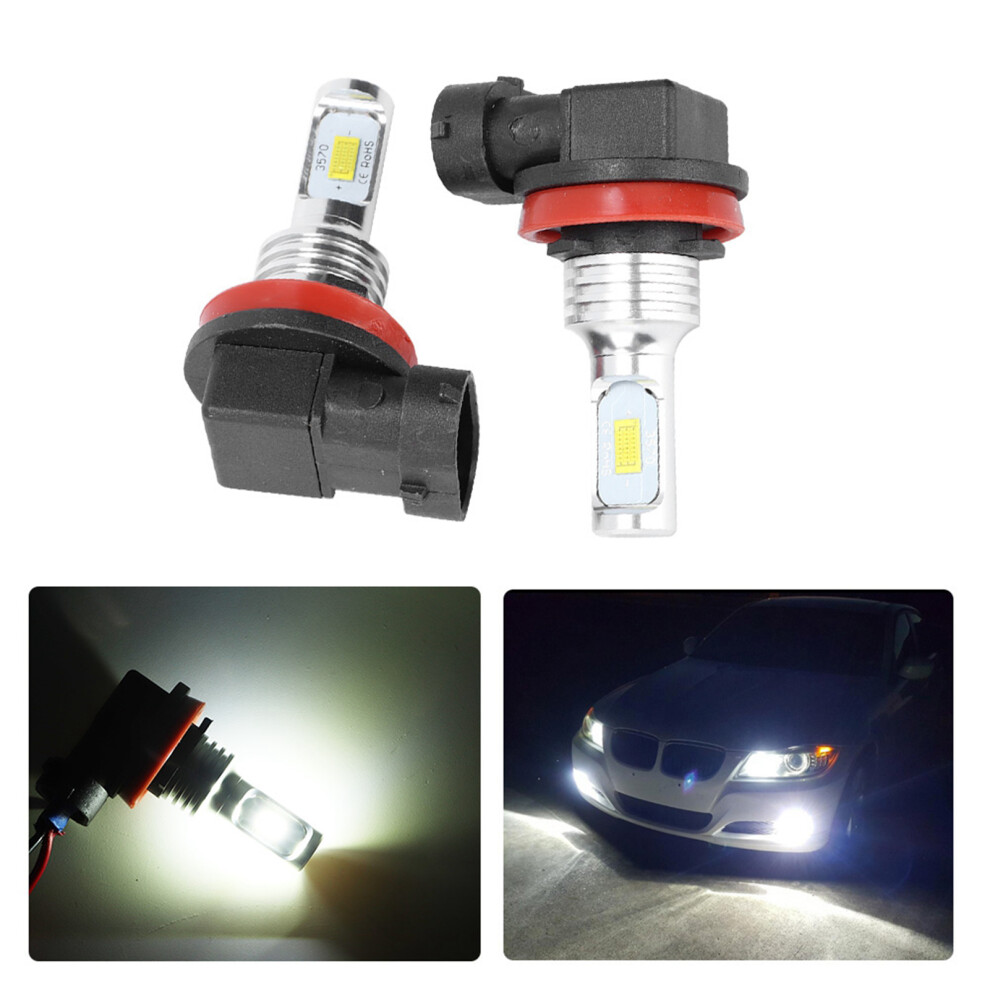 2Pcs Aluminum H8 H11 Fog Lights 80W 6500K Csp Bulb 12-24V White 7641393303199