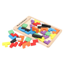 Colorful Wooden Kids Puzzle Building Blocks Educational Toy 27x17.8cm