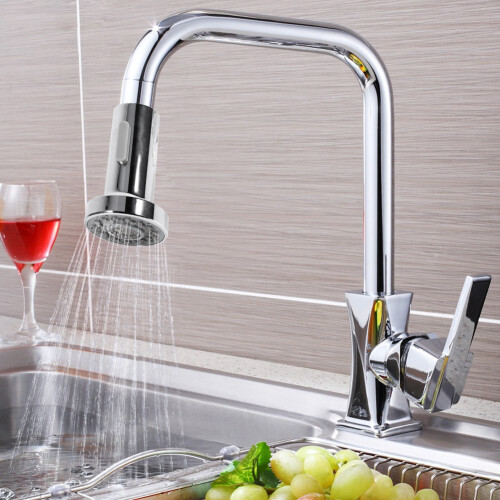 Chrome Dual Mode Kitchen Faucet Spray Head 5.5x10cm Durable & Water Saving 2