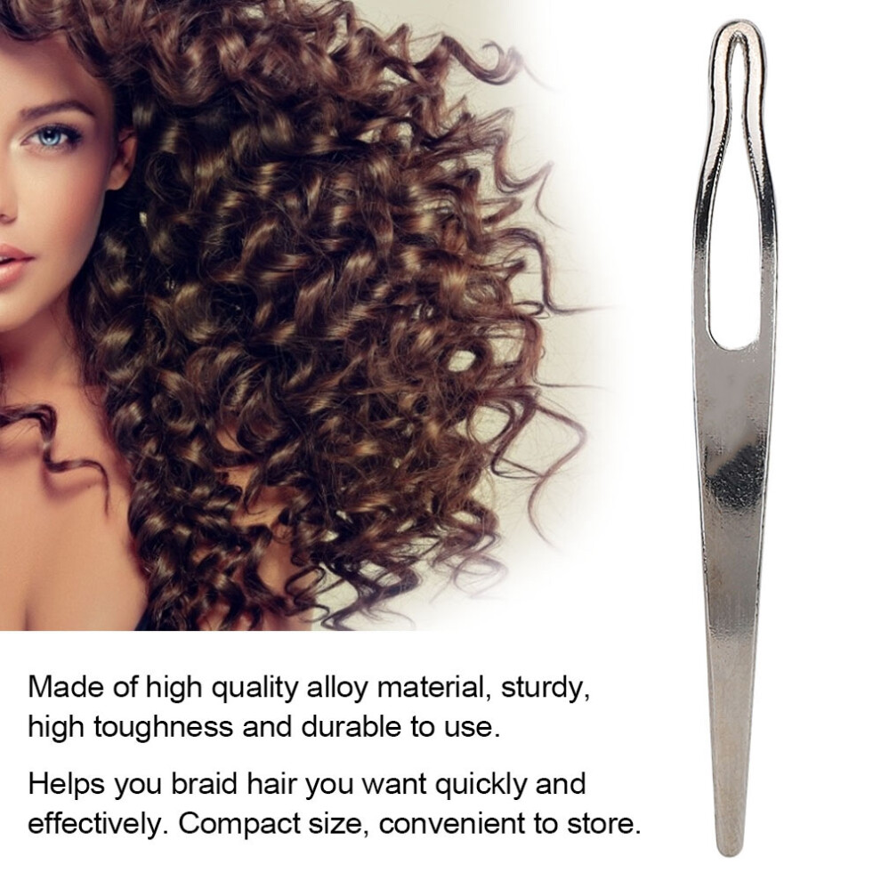 Unisex Silver,Gold 2Pcs Alloy Crochet Hooks For Dreadlock Hair Extensions Silver & Gold
