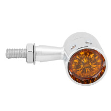2pcs 12V Amber Vintage Hollow Motorcycle Turn Signal Light, 30cm Thread