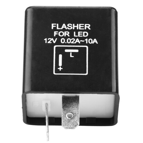2-Pin 12V Electronic LED Car Flasher Relay, Durable Black 1