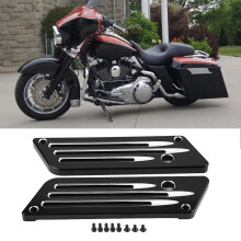CNC Aluminum Motorcycle Saddlebag Latch Covers for Touring 1993-2013 Black