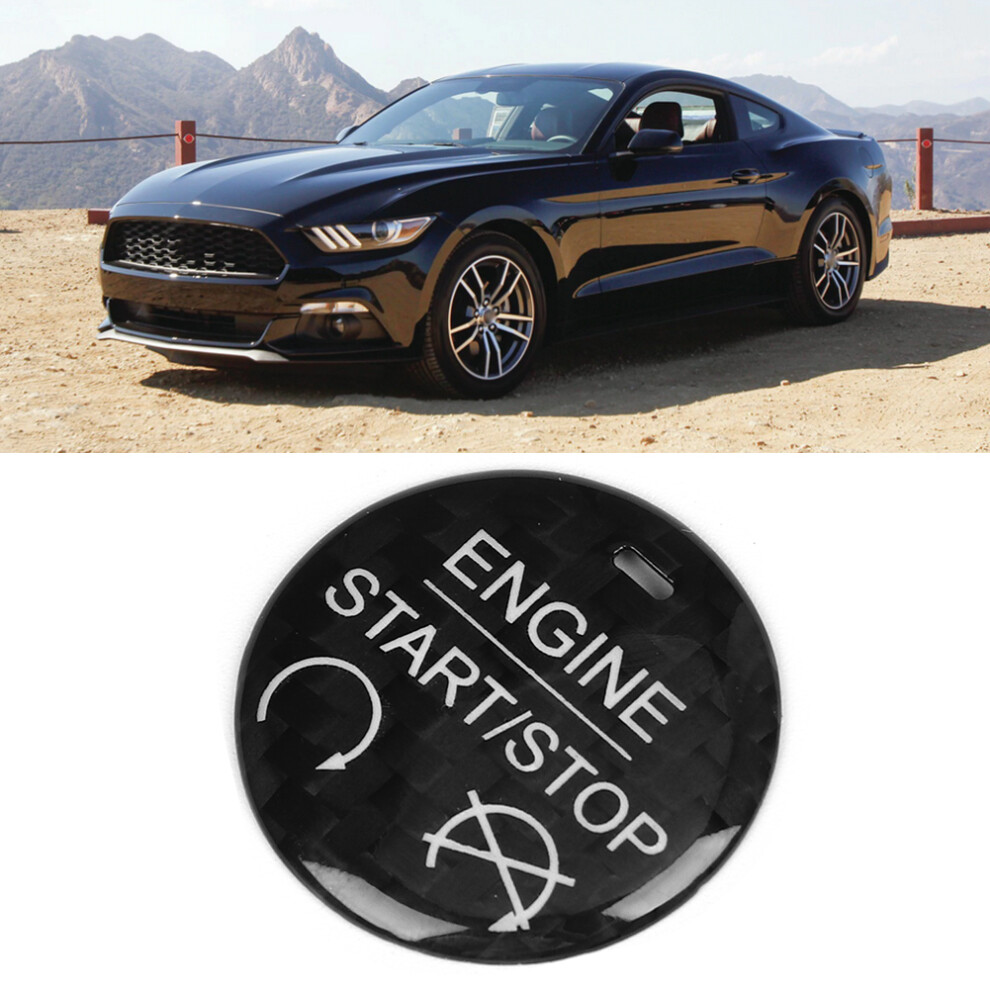 Carbon Fiber Start Stop Button Sticker Fit For Ford Mustang 2015-2019 4931393250788