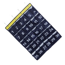 Navy Blue Hanging Wall Organizer with 30 Pockets Phone & Small Item Storage