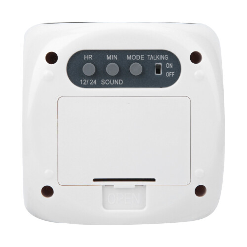 Stylish Projection Alarm Clock Digital LCD White Voice Talking Clock with USB