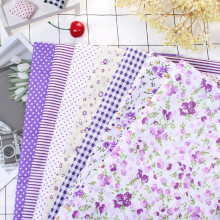 Cotton Batik Sewing Craft Cloth 7pcs Set for DIY Wallet & Cushion Cover (S)