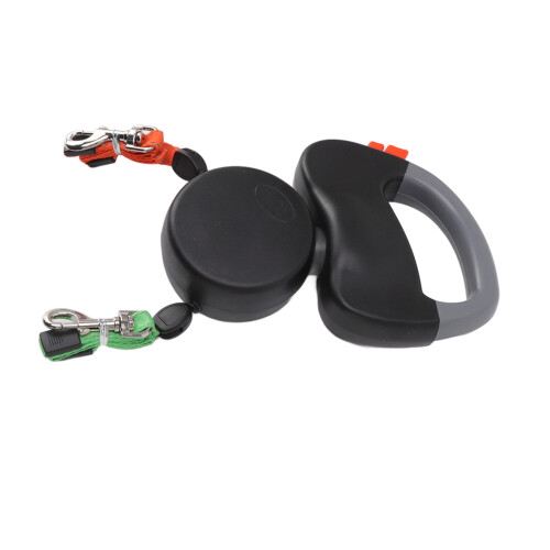 3m Hundeleine Doppel Schwarz Auto 1
