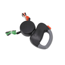 3m Doppel-Hundeleine Schwarz Auto Flex