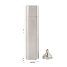 Two Tubes Stainless Steel Cigar & 2oz Alcohol Flask Compact Travel Holder