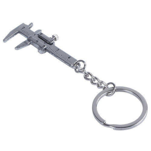 Silver Simulation Vernier Caliper Model Ruler Slide Keychain 1