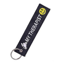 Biker Motorrad Brief bestickter Stoffriemen Schlüsselhalter Schlüsselanhänger Ring