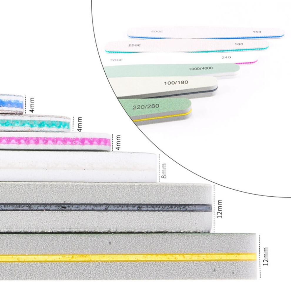 6pcs Nail Art Sponge Files Buffer