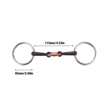 Durable Stainless Steel Horse Bit with Copper Link, 115mm Snaffle