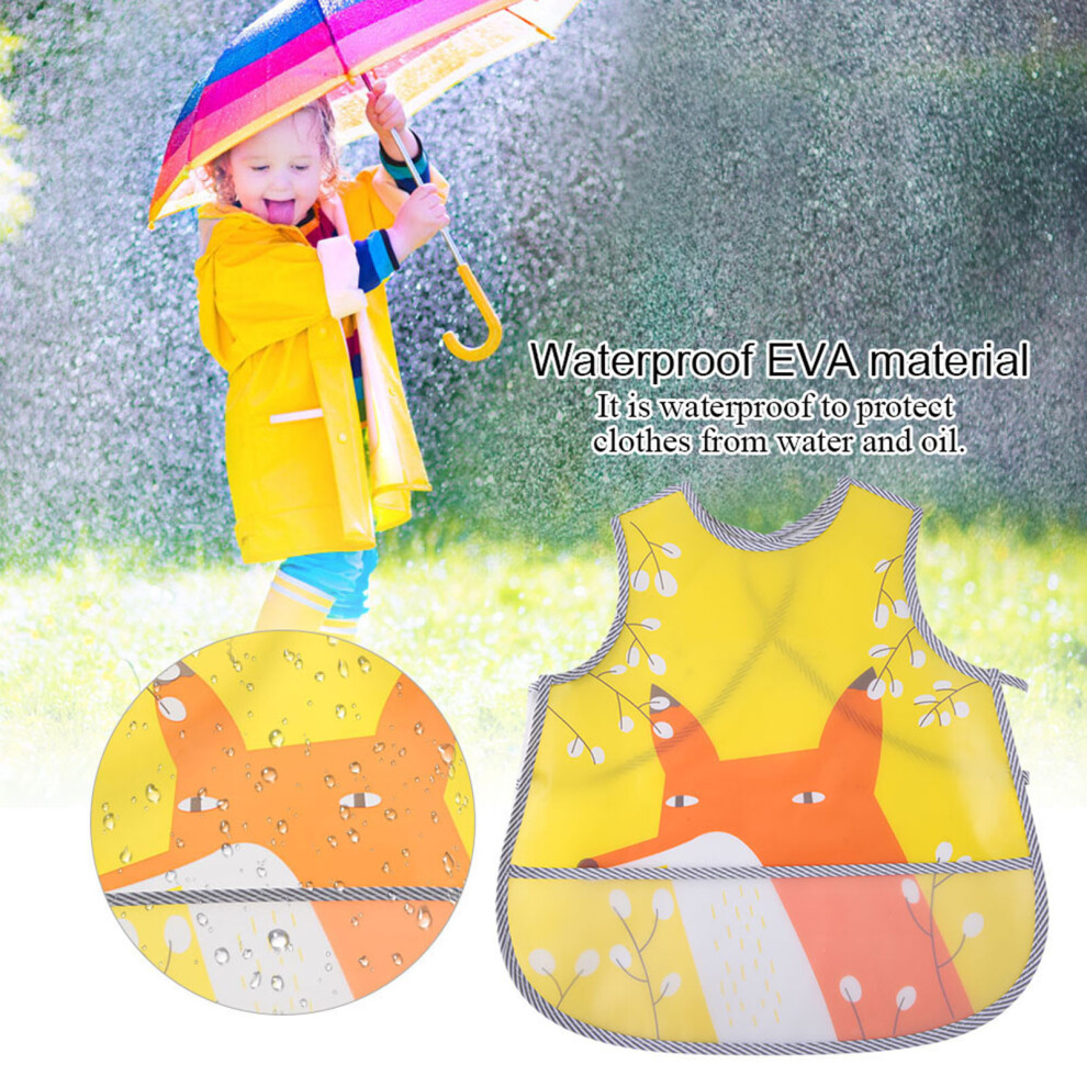 Cartoon Waterproof Baby Bib Overclothes Toddler Apron Vest 38*34cm