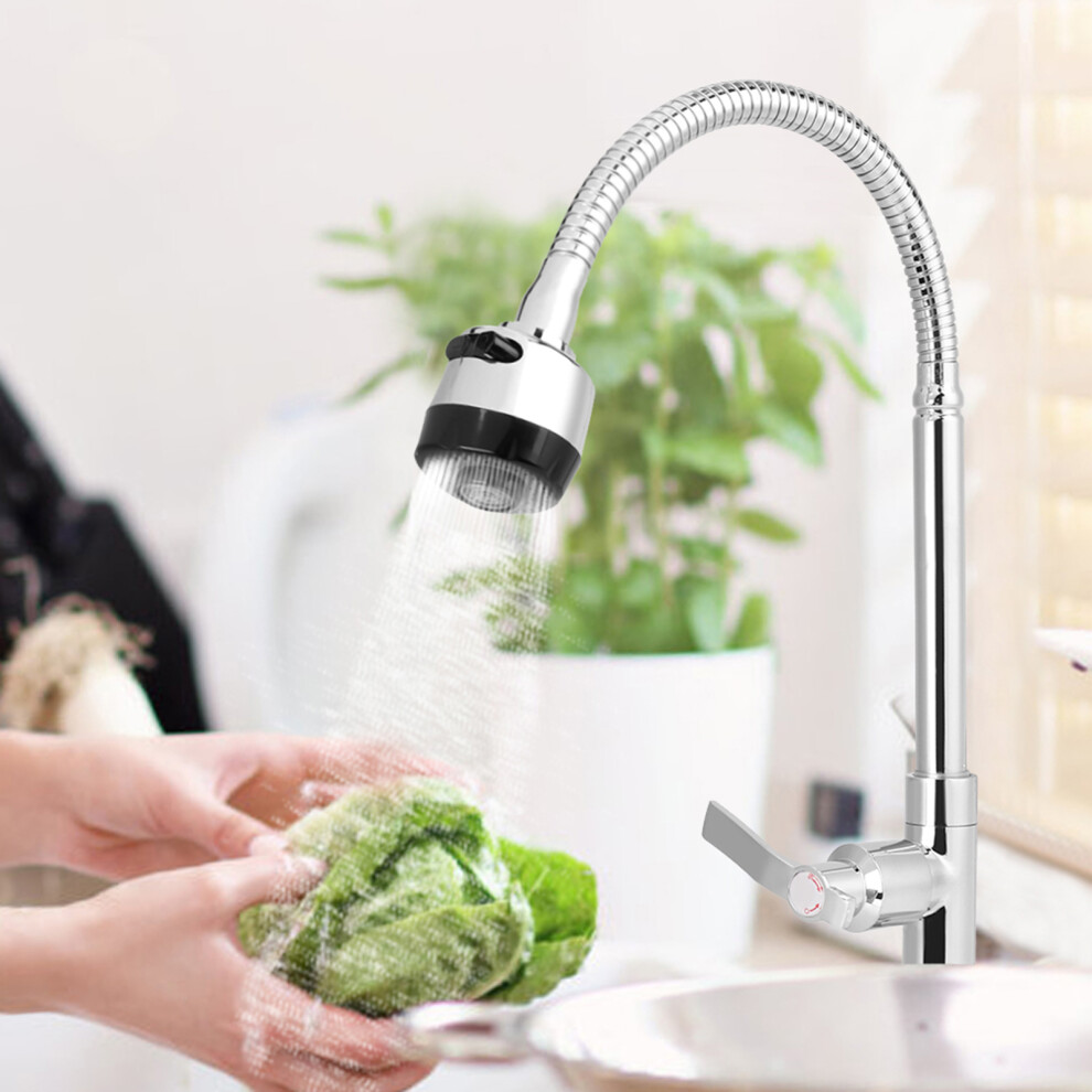 G1/2In Bendable Single Cold Water Faucet For Kitchen Sink, Chrome 4951393322896