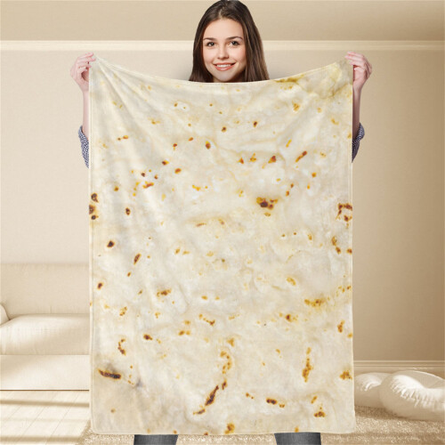 Polyestertæppe med burrito-print, 80x100 cm