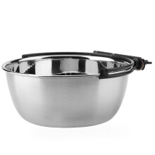 Stainless Steel Hanging Food Water Bowl for Pets - L (20cm)
