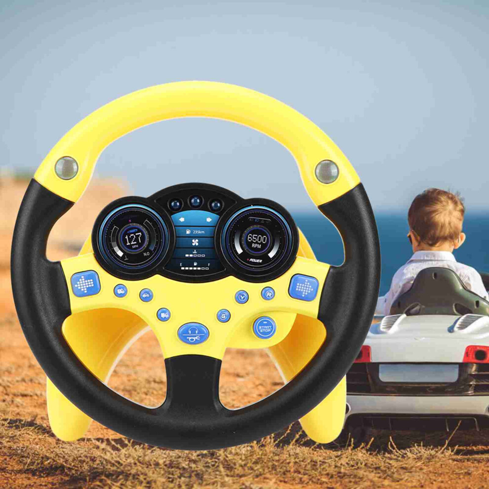 Yellow Children's Educational Toy Drive Simulated Steering Wheel for Kids
