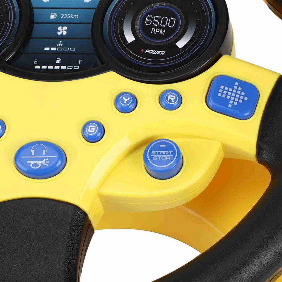Yellow Childrens Educational Toy Simulated Steering Wheel for Kids