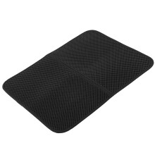 Black EVA Double Layer Cat Litter Mat, Anti-Slip & Scatter Control