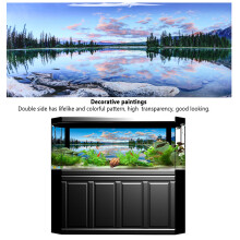 Landscape PVC Fish Tank Sticker 91x50cm Aquarium Decor Waterproof