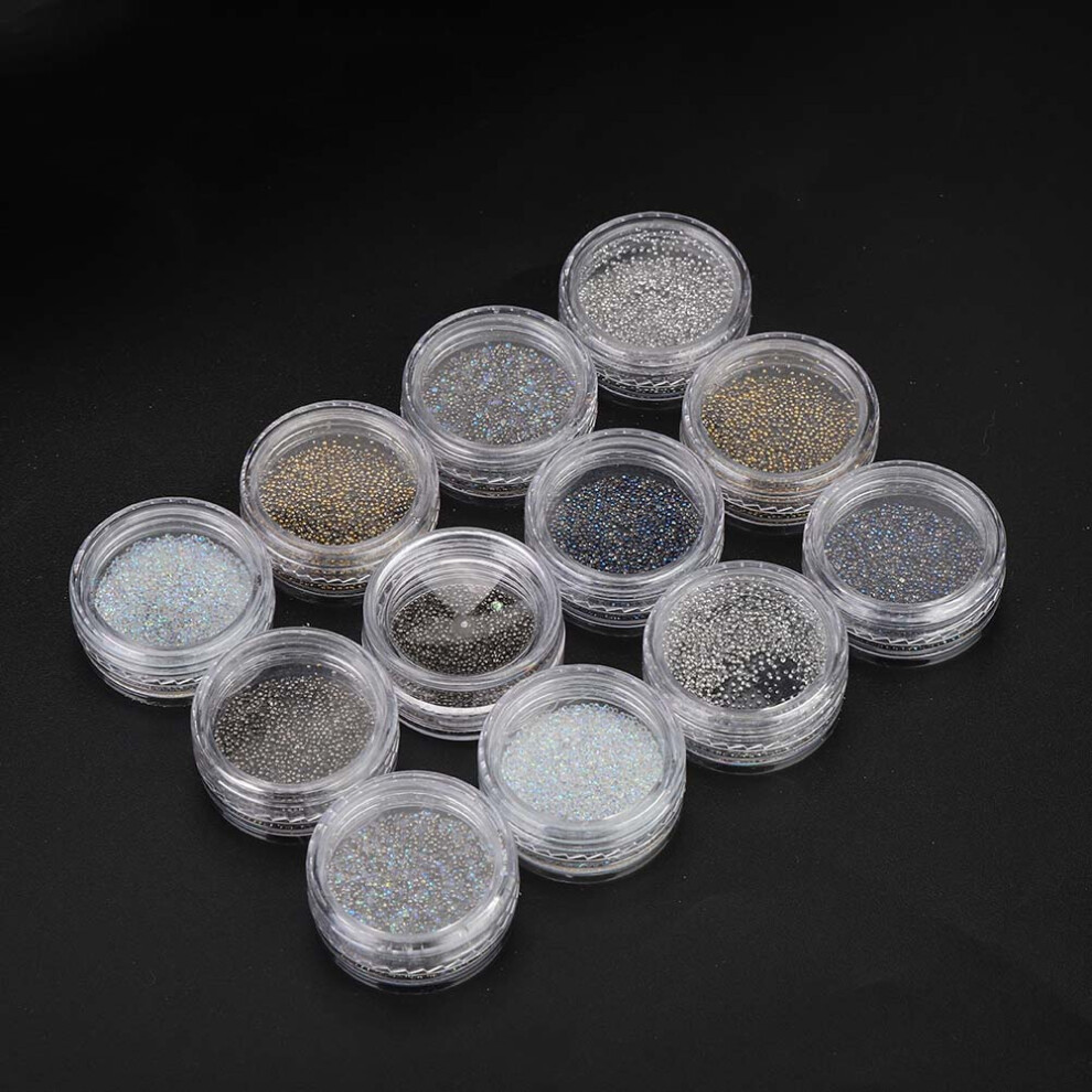 Mixed Plastic Beads Nail Art Box 12