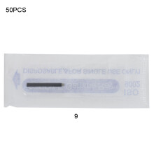 50pcs Microblading Tattoo Needles 9/12/14/16/21 Pins, 0.18mm
